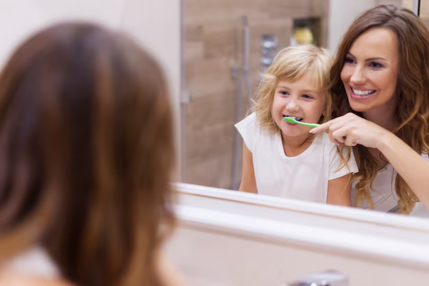 Morning lesson brushing teeth with mommy 329181 4772